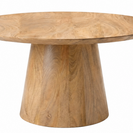 Salontafel Japandi rond lichtbruin mangohout 80cm Remi