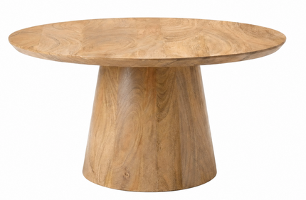 Salontafel Japandi rond lichtbruin mangohout 80cm Remi