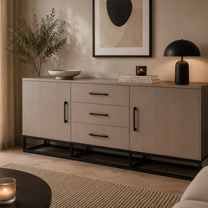 Dressoir melamine walnoot 180cm Hazel