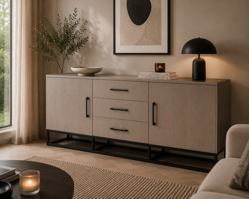Dressoir melamine walnoot 180cm Hazel