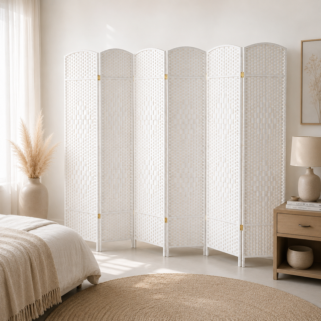 Kamerscherm Flora wit 300cm