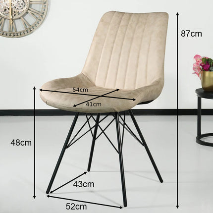 Eetkamerstoel beige microvezel Chesro