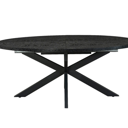 Uitschuifbare eettafel ovaal 180-240cm Liam zwart MDF