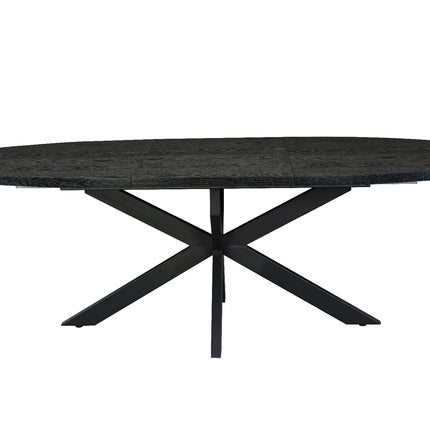 Uitschuifbare eettafel ovaal 180-240cm Liam zwart MDF