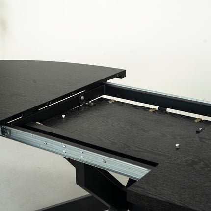 Uitschuifbare eettafel ovaal 180-240cm Liam zwart MDF