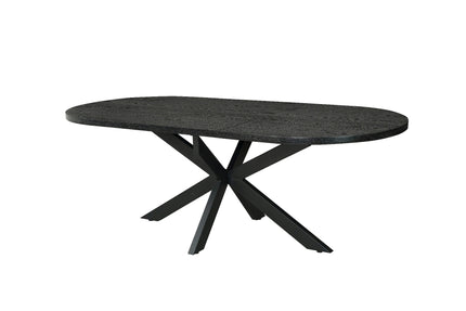 Uitschuifbare eettafel ovaal 160-220cm Liam zwart MDF