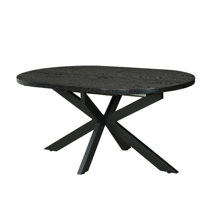 Uitschuifbare eettafel ovaal 160-220cm Liam zwart MDF