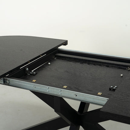 Uitschuifbare eettafel ovaal 160-220cm Liam zwart MDF