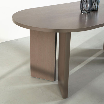 Eettafel Japandi ovaal 200cm walnoot melamine Hano