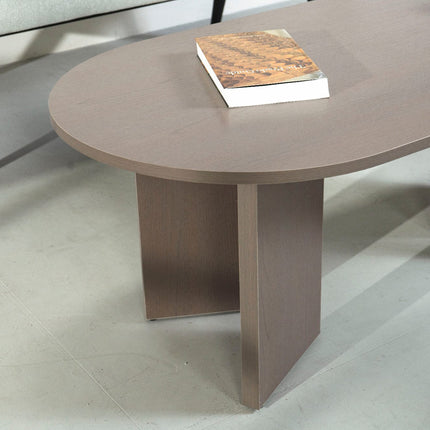 Salontafel Japandi ovaal walnoot melamine 120cm Hano