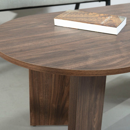 Salontafel Japandi ovaal bruin melamine 120cm Hano