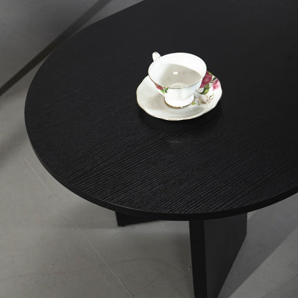 Salontafel Japandi ovaal zwart melamine 120cm Hano