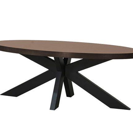 Salontafel ovaal donker walnoot melamine 120cm Denzel