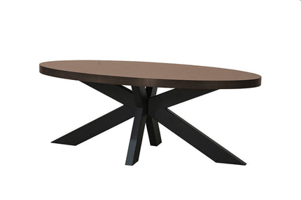 Salontafel ovaal donker walnoot melamine 120cm Denzel