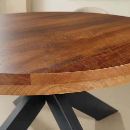 Eettafel Jones rond 120cm bruin mangohout