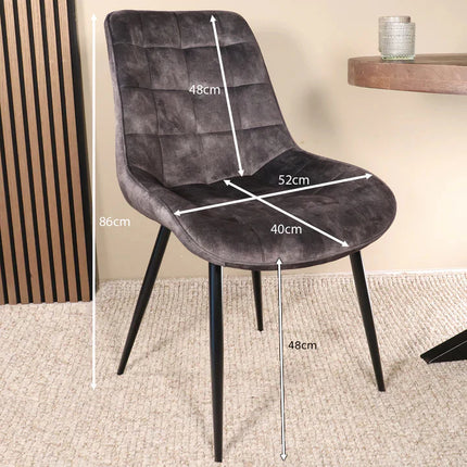 SET DEAL: 6 Eetkamerstoelen antraciet velvet de Vince
