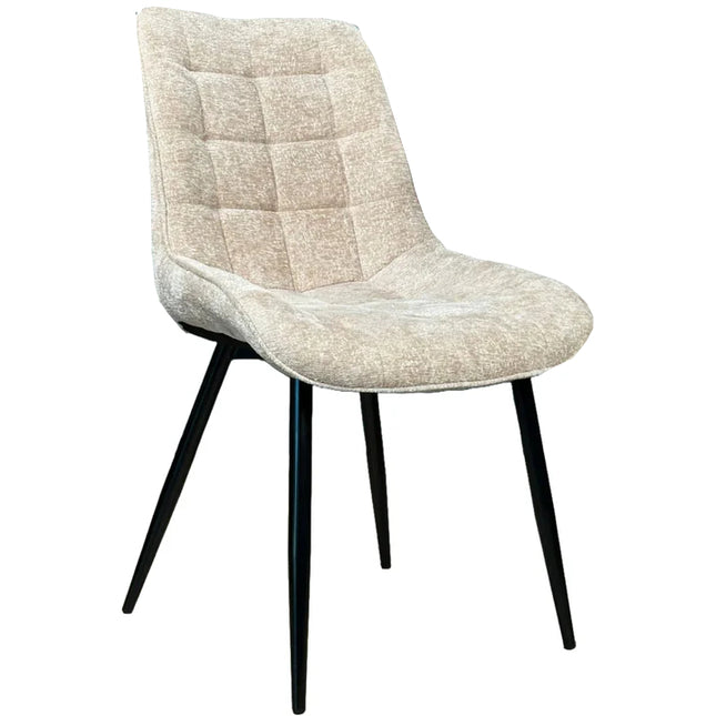 Eetkamerstoel beige chenille de Vince