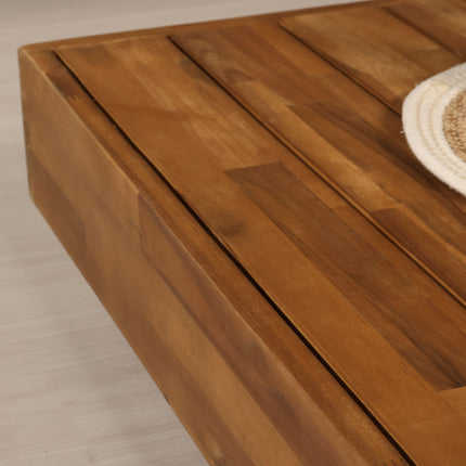 Loungetafel tuin met kussen wit acaciahout Dirk