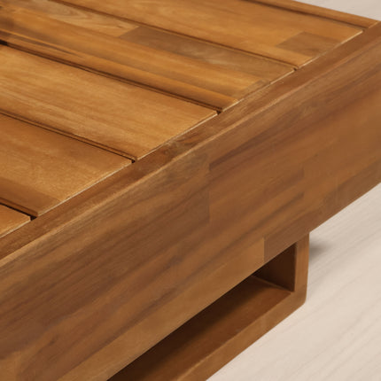 Loungetafel tuin met kussen wit acaciahout Dirk