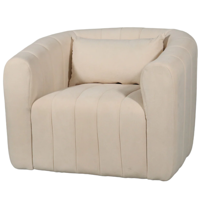 Draaibare fauteuil velvet wit Billie