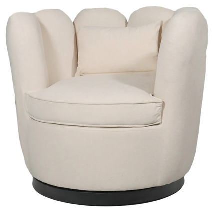 Draaibare fauteuil Daphne creme velvet
