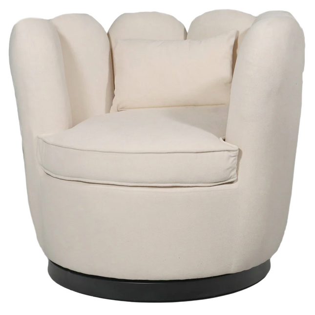 Draaibare fauteuil Daphne creme velvet