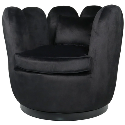 Draaibare fauteuil Daphne zwart velvet