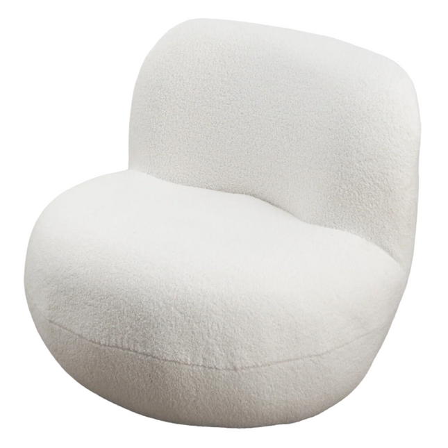 Draai fauteuil Lara wit teddy