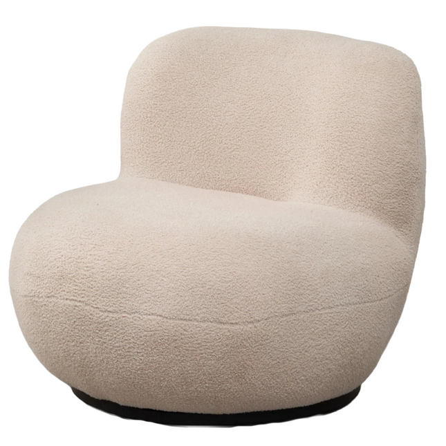 Draai fauteuil Lara zand teddy