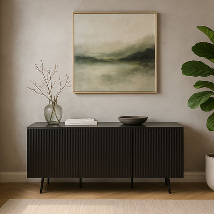 Dressoir melamine zwart 160cm Oscar