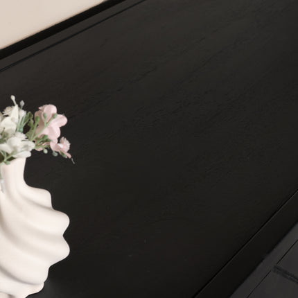 Dressoir visgraat mangohout 180cm zwart Lita