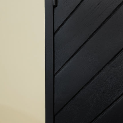 Dressoir visgraat mangohout 180cm zwart Lita
