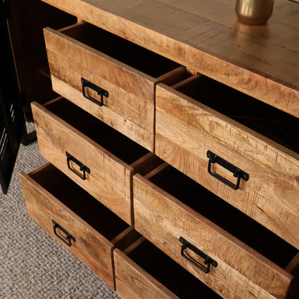 Dressoir mangohout 180cm bruin Jazzy