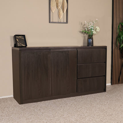 Dressoir melamine donker walnoot 160cm Cassie