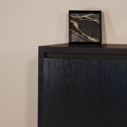 Dressoir melamine zwart 180cm Cassie