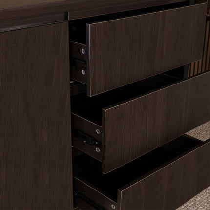 Dressoir melamine donker walnoot 180cm Cassie