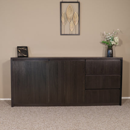 Dressoir melamine donker walnoot 180cm Cassie