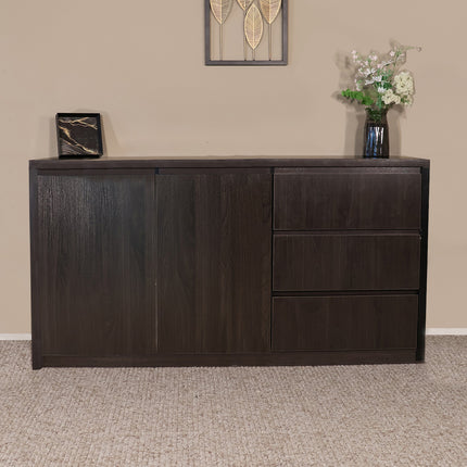 Dressoir melamine donker walnoot 160cm Cassie