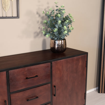 Dressoir mangohout 150cm walnoot bruin Daan