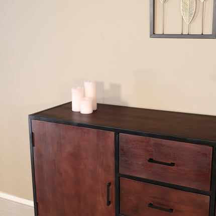 Dressoir mangohout 150cm walnoot bruin Daan