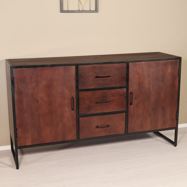 Dressoir mangohout 150cm walnoot bruin Daan
