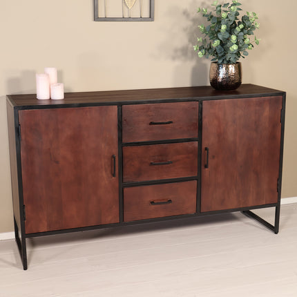 Dressoir mangohout 150cm walnoot bruin Daan