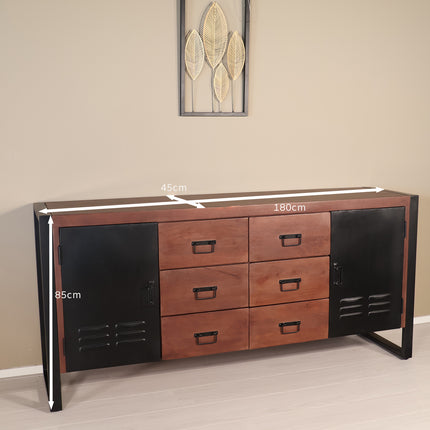 Dressoir mangohout 180cm walnoot Jazzy