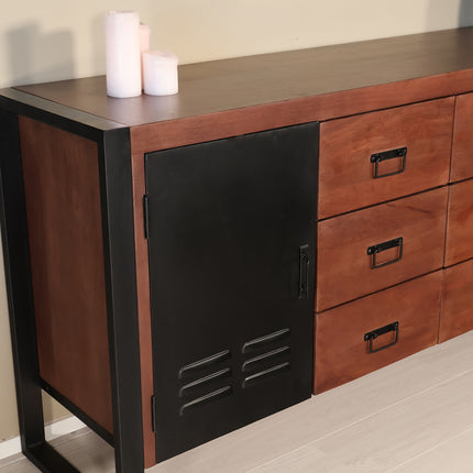 Dressoir mangohout 180cm walnoot Jazzy