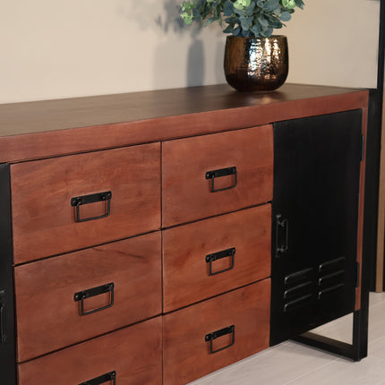 Dressoir mangohout 180cm walnoot Jazzy