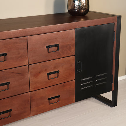 Dressoir mangohout 180cm walnoot Jazzy