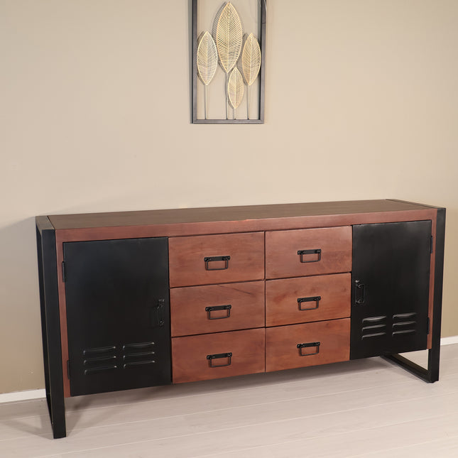 Dressoir mangohout 180cm walnoot Jazzy