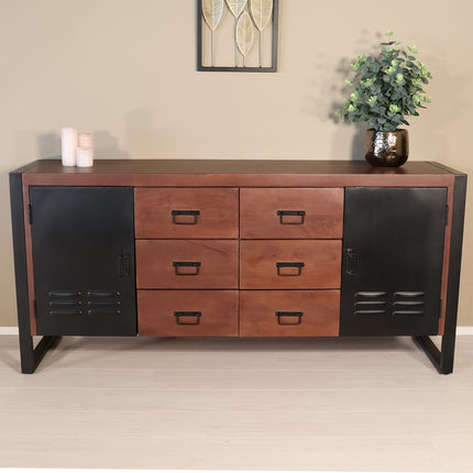 Dressoir mangohout 180cm walnoot Jazzy