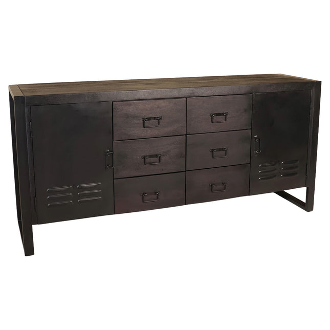 Dressoir mangohout 180cm zwart Jazzy