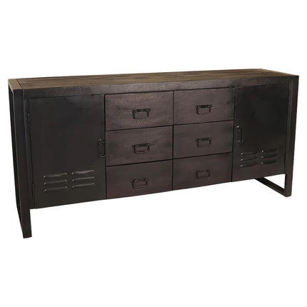 Dressoir mangohout 180cm zwart Jazzy